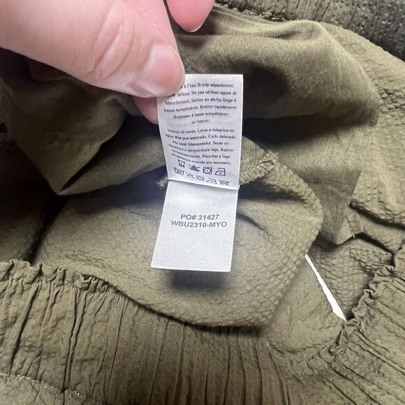 FAHERTY Marina Seersucker Short Olive Green Organic Cotton Relaxed Boho‎ - Picture 6 of 6